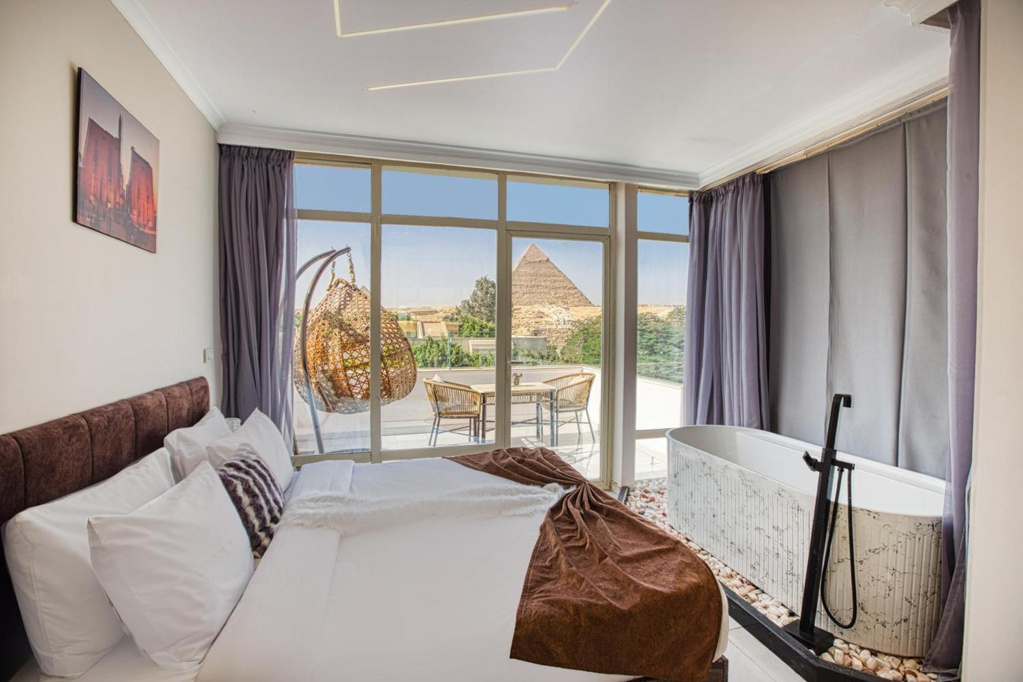 Tree Lounge Pyramids View Inn , Sphinx Giza Kafrat al Jabal ภายนอก รูปภาพ